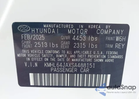 2025 Hyundai Sonata Sel из США, поврежденный, VIN KMHL64JAXSA488151